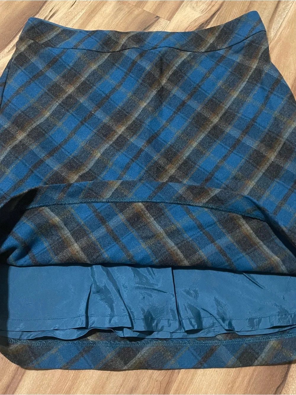 American Eagle Plaid Wool Blend A-Line Skirt Sz 6 Vintage Y2K Academia